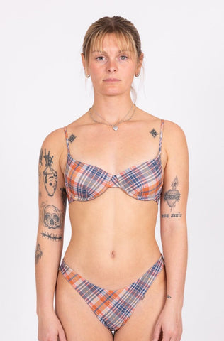 Plaid Bra Bikini Top