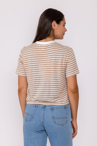 Penny Stripe Relaxed Crop Tee