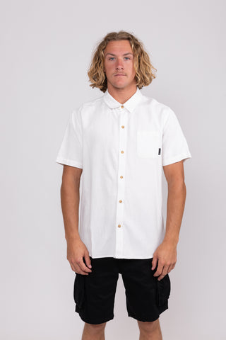 Overtone Short Sleeve Linen Shirt