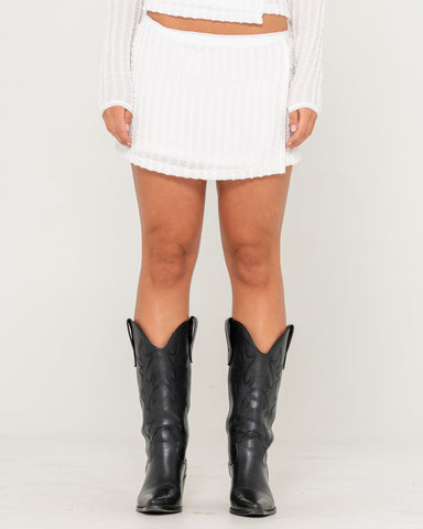 I Kissed A Pearl Lace Wrap Mini Skirt