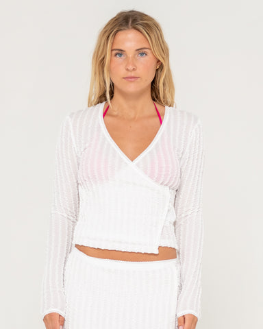 I Kissed A Pearl Lace Wrap Ls Top