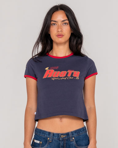 Girls Surf Mini Ringer Tee