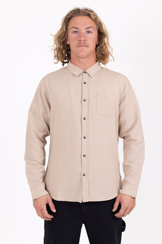 Overtone Long Sleeve Linen Shirt