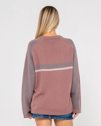 White Lines Two L/S Crew Neck Knit