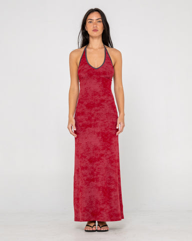 Bri Bri Contrast Halter Neck Maxi Dress
