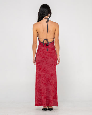 Bri Bri Contrast Halter Neck Maxi Dress
