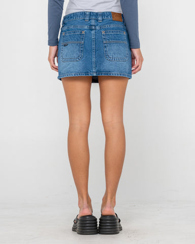 Mavericks Low Rise Denim Mini Skirt