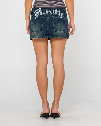 Roxanne Low Rise Denim Micro Mini Skirt