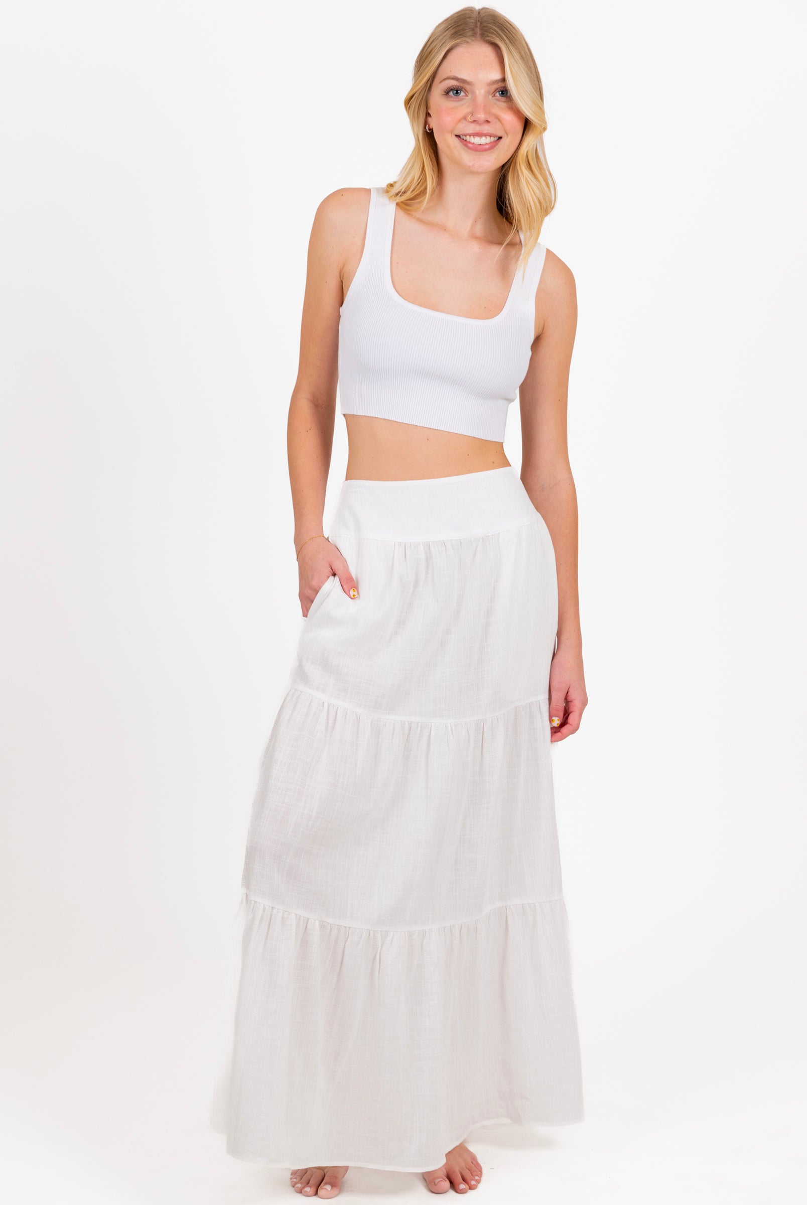 White maxi skirt canada Clearance