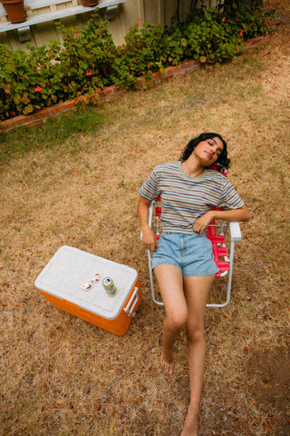 Sunny Short Sleeve Tee - Sage Stripe