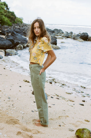 SHORE HI-WAIST JEAN SAGE GREEN